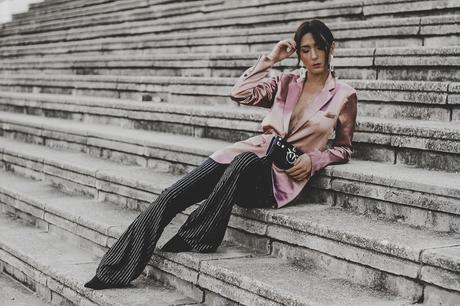 XMAS PARTY: LOOKS PARA NAVIDAD: BLAZER ROSA SATINADA two pieces