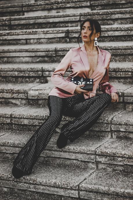 XMAS PARTY: LOOKS PARA NAVIDAD: BLAZER ROSA SATINADA xmas outfit