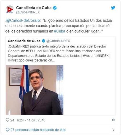 Declaración del Ministerio de Relaciones Exteriores de Cuba