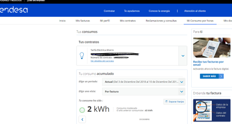 Como saber el consumo diario por horas sin ningún hw adicional