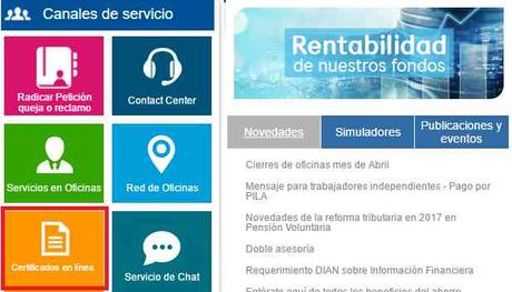 Certificado de Pensión Colfondos