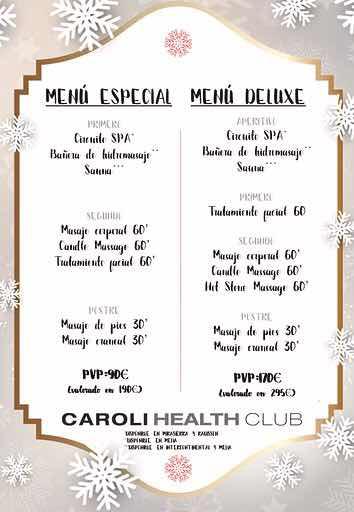 ¡MENÚ PARA EL CUERPO DE CAROLI HEALTH CLUB!