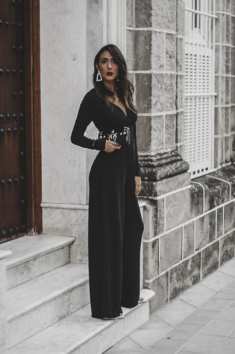 black jumpsuit