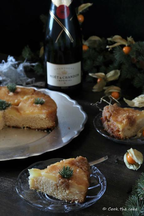 pineapple-upside-down-cake, bizcocho-de-piña-y-champan, christmas-cake, bizcocho-de-navidad