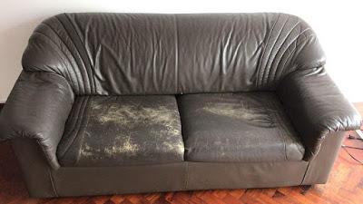 Teñido de Muebles de cuero -antes y despues