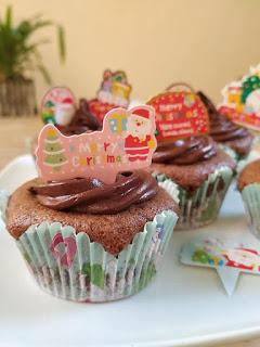 Cupcakes veganos de chocolate para Navidad