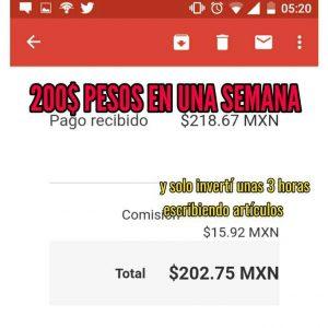 Gano $200 Pesos En 3 Horas, Comprobante De Pago, Si Recomiendo Nocreasnada.com