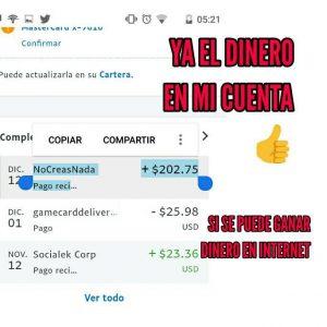 Gano $200 Pesos En 3 Horas, Comprobante De Pago, Si Recomiendo Nocreasnada.com