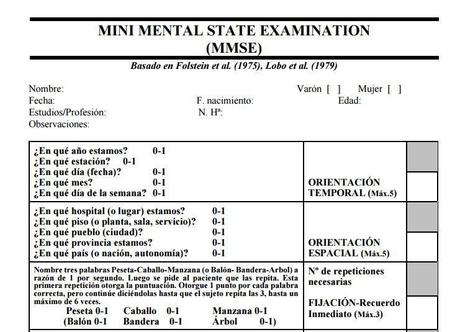 Cómo detectar el deterioro cognitivo Test mini mental