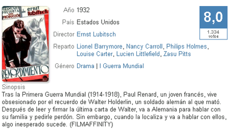 Remordimiento (Broken Lullaby) - Ernst Lubitsch V.O.S.E.