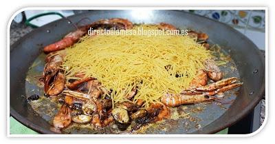 Fideuá de marisco de mi amigo Álvaro