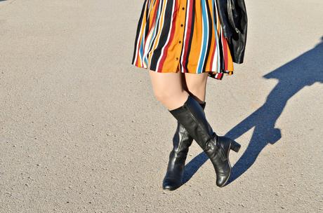 Vestido camisero de rayas