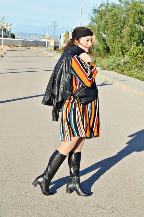 Vestido camisero de rayas