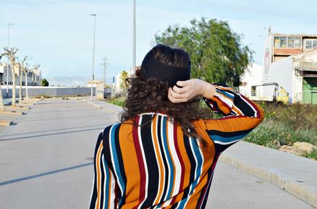 Vestido camisero de rayas