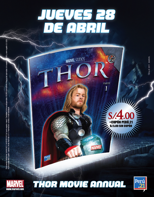 El Jueves 28 de abril, Perú 21 publica cómic especial sobre THOR la película