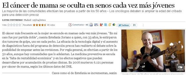 El País patina con las mamografías y el cáncer de mama
