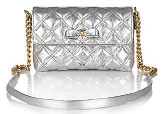 Marc Jacobs Bow-Detailed Quilted Metallic Leather Shoulder Bag