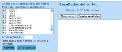 Resultado del sorteo de la pulsera de 
