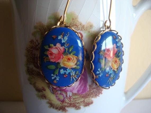 PENDIENTES CAMPESTRES COLOR NAVY