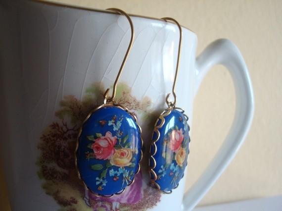 PENDIENTES CAMPESTRES COLOR NAVY