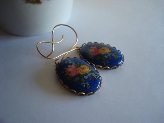 PENDIENTES CAMPESTRES COLOR NAVY