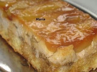 Bizcoflan con manzanas caramelizadas y nueces