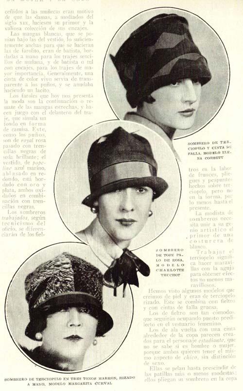 Moda en sombreros de mujer 1926