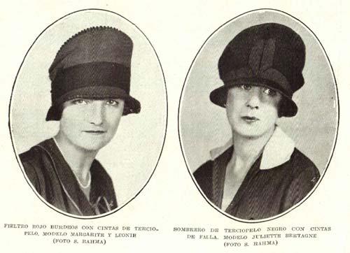 moda de sombreros de mujer 1926