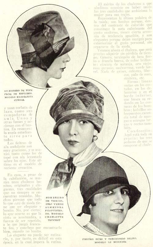 moda en sombreros de mujer de 1926