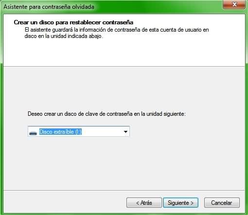 Cómo crear un disco para restablecer contraseña en Windows 7 para tener una copia de emergencia