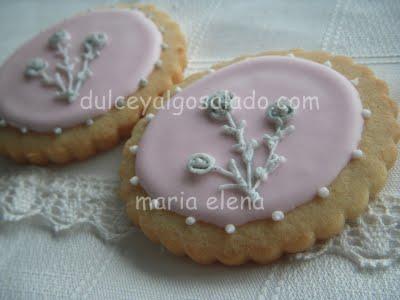Galletas decoradas....rosa-plata