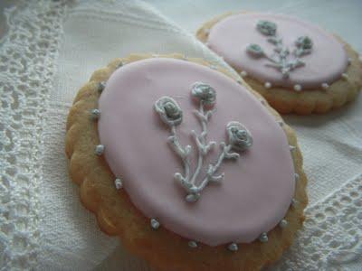Galletas decoradas....rosa-plata