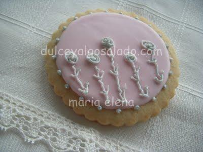Galletas decoradas....rosa-plata