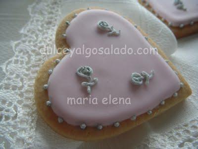 Galletas decoradas....rosa-plata