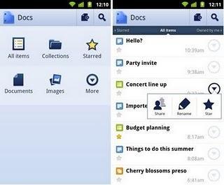 Google Docsn listo para Android