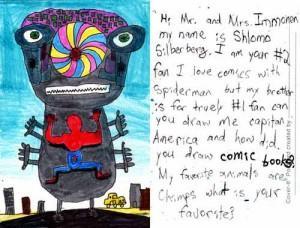 Niño le manda una postal a los Immonen y le devuelven un mini-cómic del Capitán América