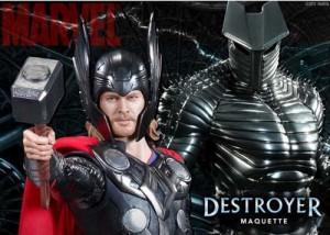 Imagen de adelanto de la maqueta premium de Thor y el Destructor de Sideshow