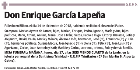 Se nos fue Enrique García Lapeña Se nos fue Enrique García Lapeña