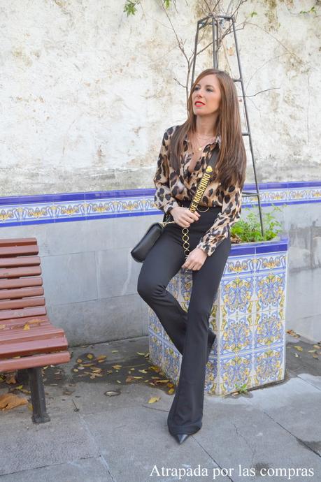 CAMISA LEOPARDO Y PANTALON FLARE