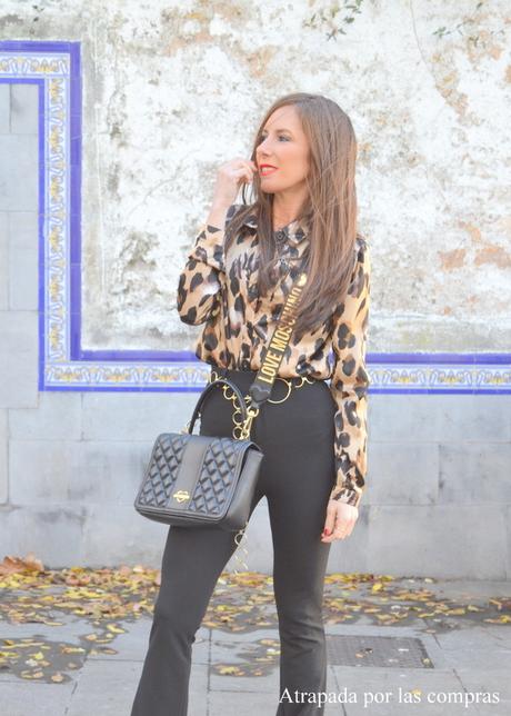 CAMISA LEOPARDO Y PANTALON FLARE