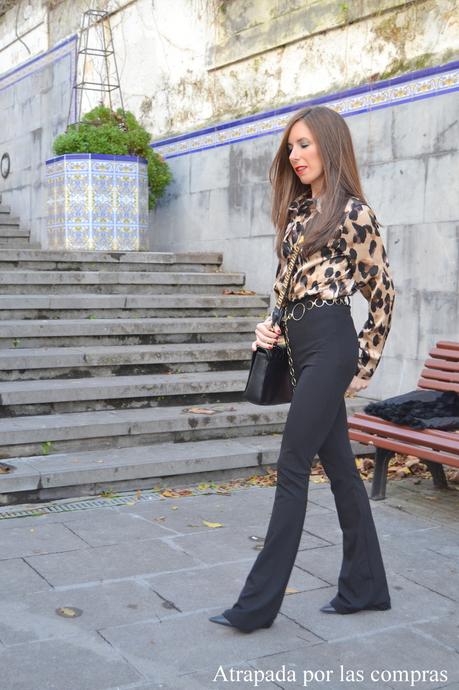 CAMISA LEOPARDO Y PANTALON FLARE