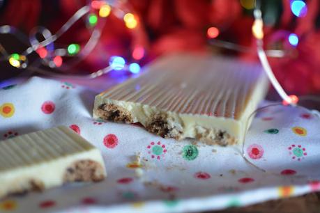 Turrón de chocolate blanco con chips ahoy