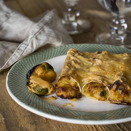 CANELONES DE MERLUZA Y MEJILLONES