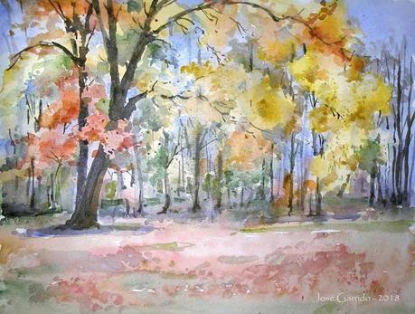 Árboles de diciembre. Paleta.