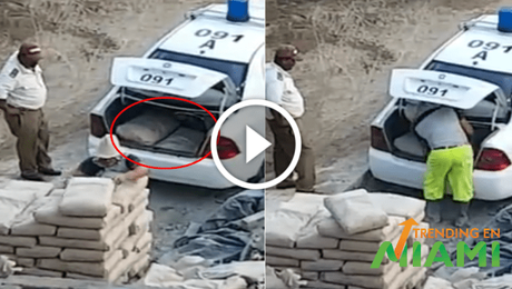 Policía en Cuba captado en cámaras robando materiales de la construcción