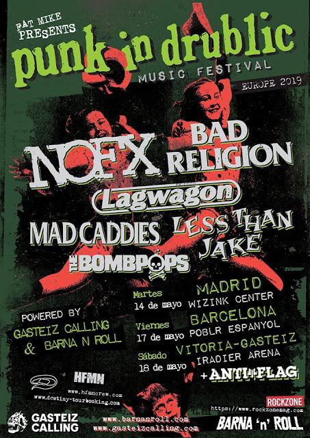 [Noticia] Bad Religion y NOFX encabezan el cartel de Punk In Drublic Fest Europe en nuestro país