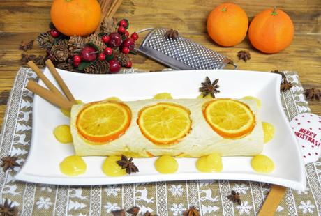 TRONCO DE NAVIDAD DE NARANJA tronco de navidad, postres de navidad, recetas de navidad, postres de naranja, crema de naranja, brazo gitano, tronco de navidad fácil, tronco de navidad receta, tronco navidad con galletas, las delicias de mayte,