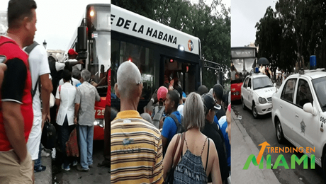 Violencia en La Habana para montarse en una guagua debido a la crisis del transporte (+Fotos)