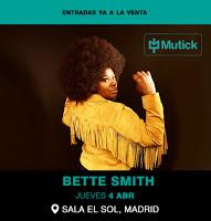 Concierto de Bette Smith en Sala el Sol