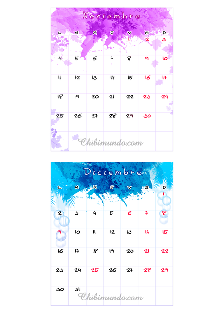 Regalo: calendario 2019 de Chibimundo